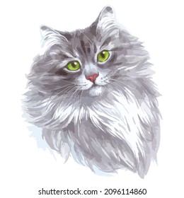 Vector illustration of cat portrait.