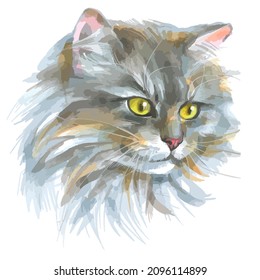 Vector illustration of cat portrait.