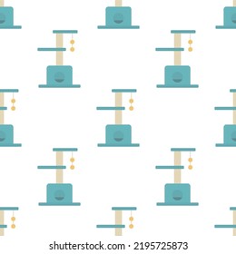 vector illustration of cat scratching post isolated on white, pet accessory for game, jump, scratching and sleep, flat style