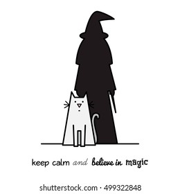 Vector illustration of cat with shadow.