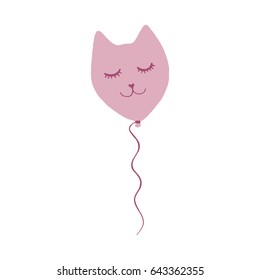 Vector illustration of cat in the shape of a balloon.