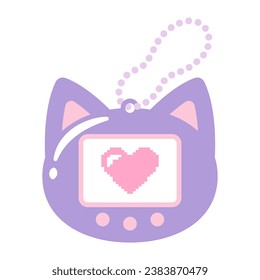 vector illustration of a cat shaped retro video game console on white for banners, cards, flyers, social media wallpapers, etc.