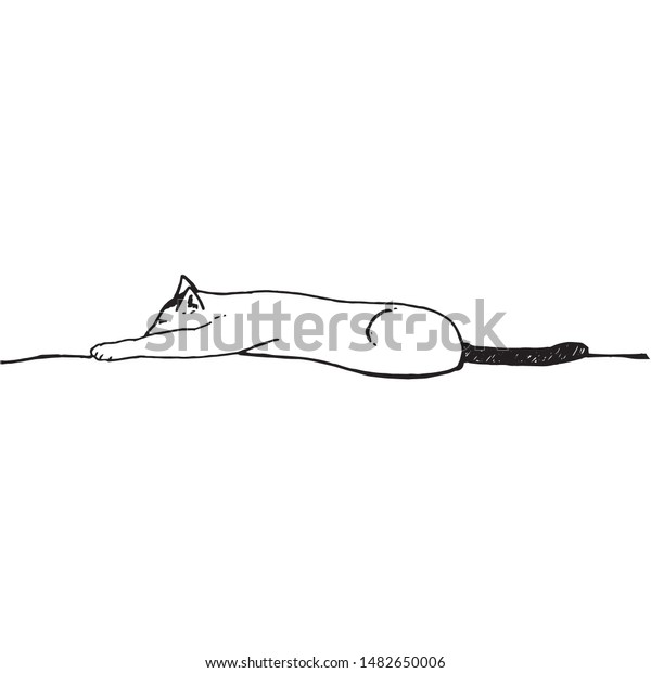 Vector Illustration Cat Silhouette Sketch Black Stock Vector Royalty Free 1482650006