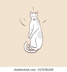 vector illustration of cat in a simple hand-drawn style