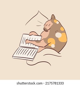 vector illustration of cat in a simple hand-drawn style