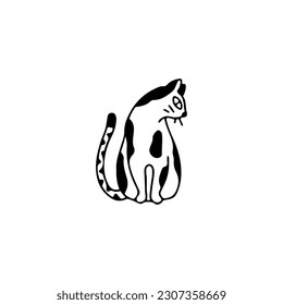 vector illustration of a cat sitting