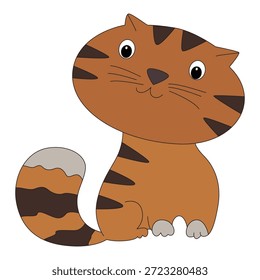 Ilustración vectorial cat está sentado en el en enojado
