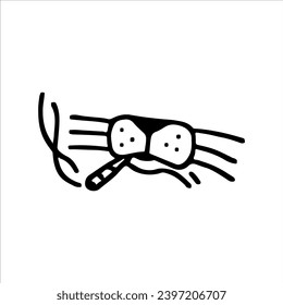 vector illustration of cat smoking concept