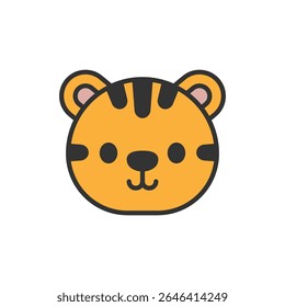 Vector illustration of a Cat in solid line style isolated in white background