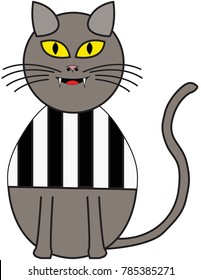 Vector illustration of a cat with sport uniform, like football t-shirt