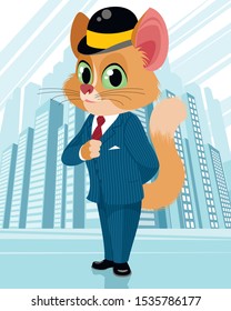 Vector illustration of a cat in a suit