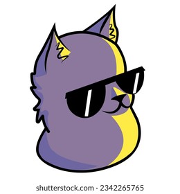 vector illustration of a cat in the sun goggles
