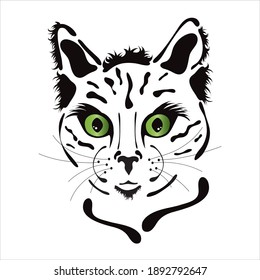 Vector illustration of cat. Symbol of farm animal and pet.