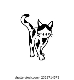 vector illustration of a cat walking