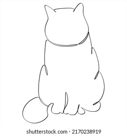 Vector illustration of a cat. White drawing, for prints and t-shirts, logos.