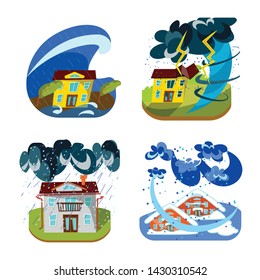 Vector illustration of cataclysm and disaster icon. Collection of cataclysm and apocalypse vector icon for stock.