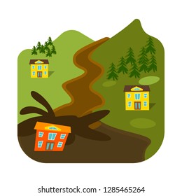 Vector illustration of cataclysm and disaster sign. Set of cataclysm and apocalypse  vector icon for stock.