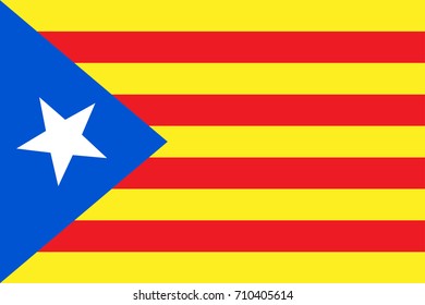 Vector illustration of Catalonia independence flag. Blue estelada