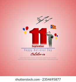 Vector illustration of Catalonia National Day social media story feed template