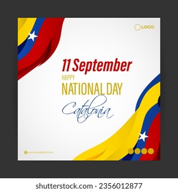 Vector illustration of Catalonia National Day social media story feed template