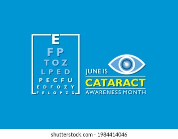 Vector illustration of Cataract Awareness Month celebrated in June, A cataract is a clouding of the normally clear lens of the eye.