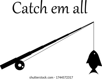 Vector illustration of Catch them all fishing
