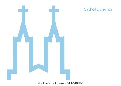 Vector illustration of catholic church, vector eps 10 icon background