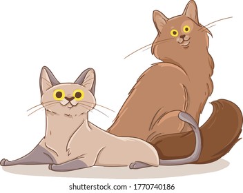 vector illustration of a cats