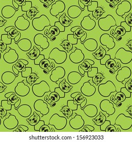Vector illustration of cats and dogs seamless pattern. Easy-edit layered vector EPS10 file scalable to any size without quality loss. High resolution raster JPG file is included. 