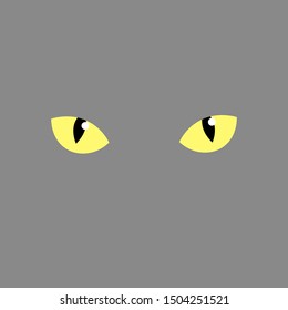 Vector illustration cat's eye of a gray cat. eyes of a yellow cat.