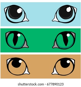 Vector illustration cats eyes blue, green, brown
