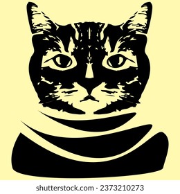 VECTOR ILLUSTRATION OF A CAT'S FACE
