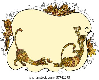 Vector illustration of a cats.No gradients.