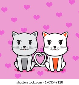 Vector illustration of cats lover