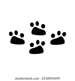 Vector illustration of a cat's paw print, featuring detailed pads and claws. This design captures the unique, delicate features of feline paws, making it ideal for various creative and digital project