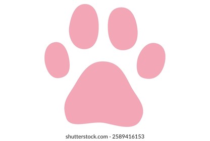 Vector illustration of a cat's pink paw pads, Vector Illustration