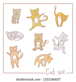 Vector Illustration from cats set.Good for card, poster, banner, invitation, postcard, icon. EPS 10