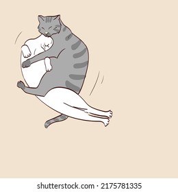 vector illustration of cats in a simple hand-drawn style