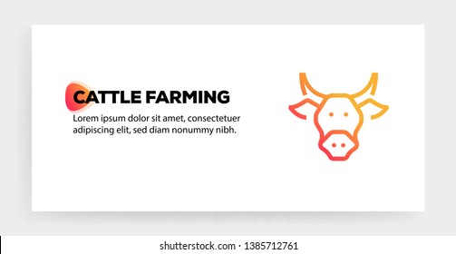 VECTOR ILLUSTRATION OF CATTLE FARMING ICON CONCEPT