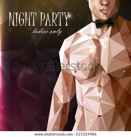 Naked asian man bow
