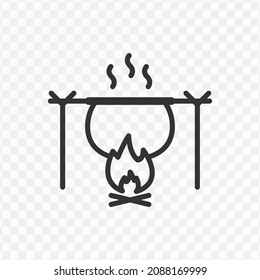 Vector illustration of cauldron icon in dark color and transparent background(png).