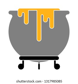Vector illustration of cauldron & magic symbol. halloween symbol isolated 