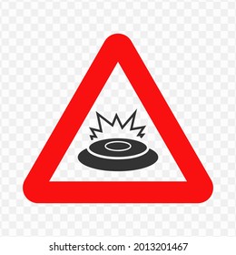 Vector Illustration Of Caution Landmine Icon In Dark Color And Transparent Background(png)