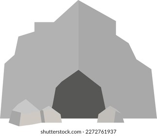 Vector illustration of a cave, rock formation.
