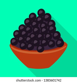 Vector illustration of caviar  and black logo. Set of caviar  and fish stock vector illustration.