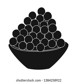 Vector illustration of caviar  and black sign. Collection of caviar  and fish stock symbol for web.