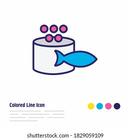 Vector illustration of caviar icon colored line. Beautiful nautical element also can be used as delicacy icon element.