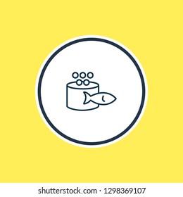 Vector illustration of caviar icon line. Beautiful naval element also can be used as delicacy icon element.