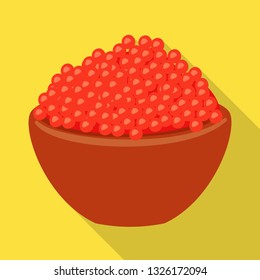 Vector illustration of caviar  and red symbol. Set of caviar  and fish  stock vector illustration.