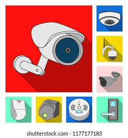 Vector illustration of cctv and camera icon. Collection of cctv and system vector icon for stock.